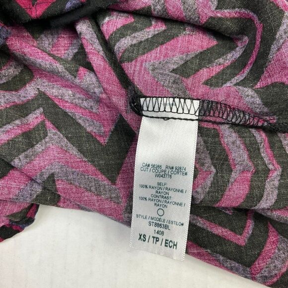 Splendid Womens Button Front Shirt Printed Long Sleeve Roll Tab Collared Top XS - Picture 9 of 11